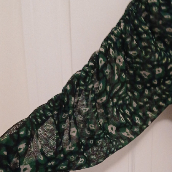 Susan Graver Dark Green Long Sleeve Dress - Picture 3 of 7